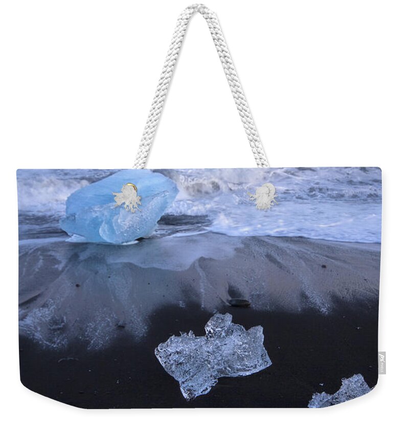Jokulsarlon Weekender Tote Bag featuring the photograph Jewell Of The Sea by Evelina Kremsdorf
