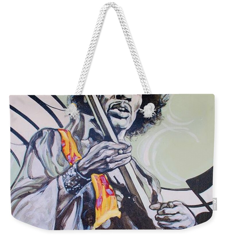 Jimi Hendrix Weekender Tote Bag featuring the photograph Jimi by Rob Hans