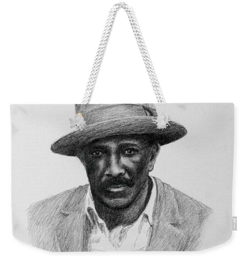 Portrait Weekender Tote Bag featuring the drawing John Hearn by Daniel Reed