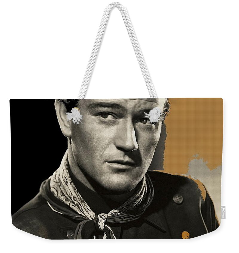 John Wayne Publicity Photo In Costume Stagecoach Color Added James Cagney John Ford Weekender Tote Bag featuring the photograph John Wayne publicity photo in costume Stagecoach 1939-2009 by David Lee Guss