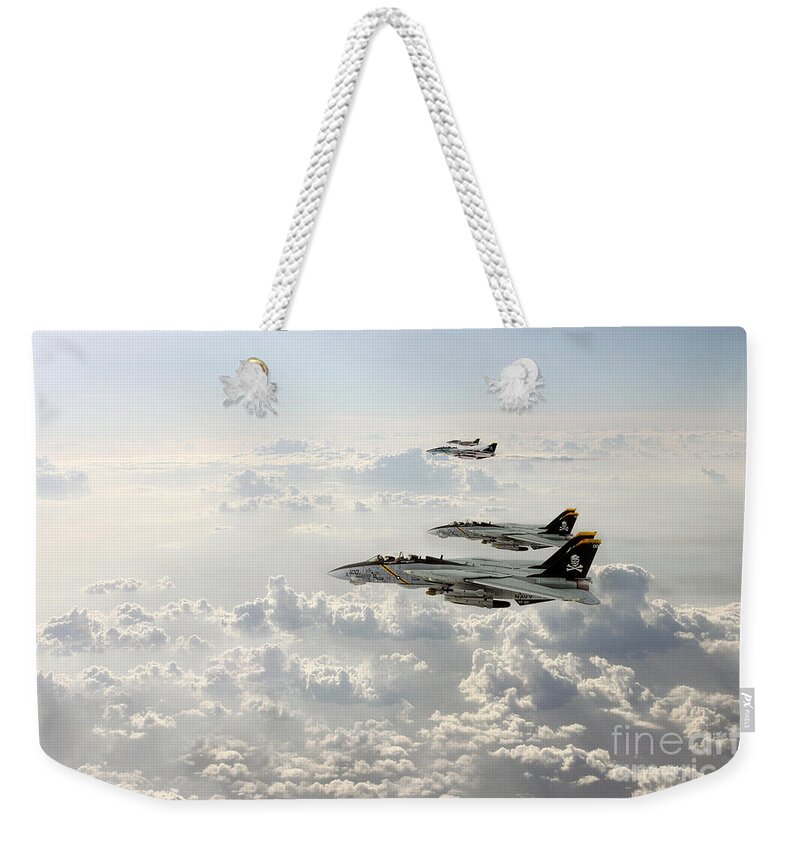 F14 Tomcat Weekender Tote Bag featuring the digital art Jolly Rogers by Airpower Art