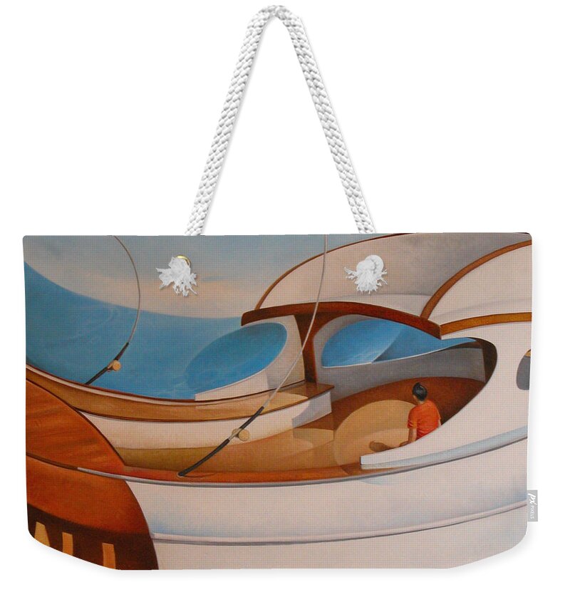 Fishing Weekender Tote Bag featuring the painting Journey Through Life by T S Carson