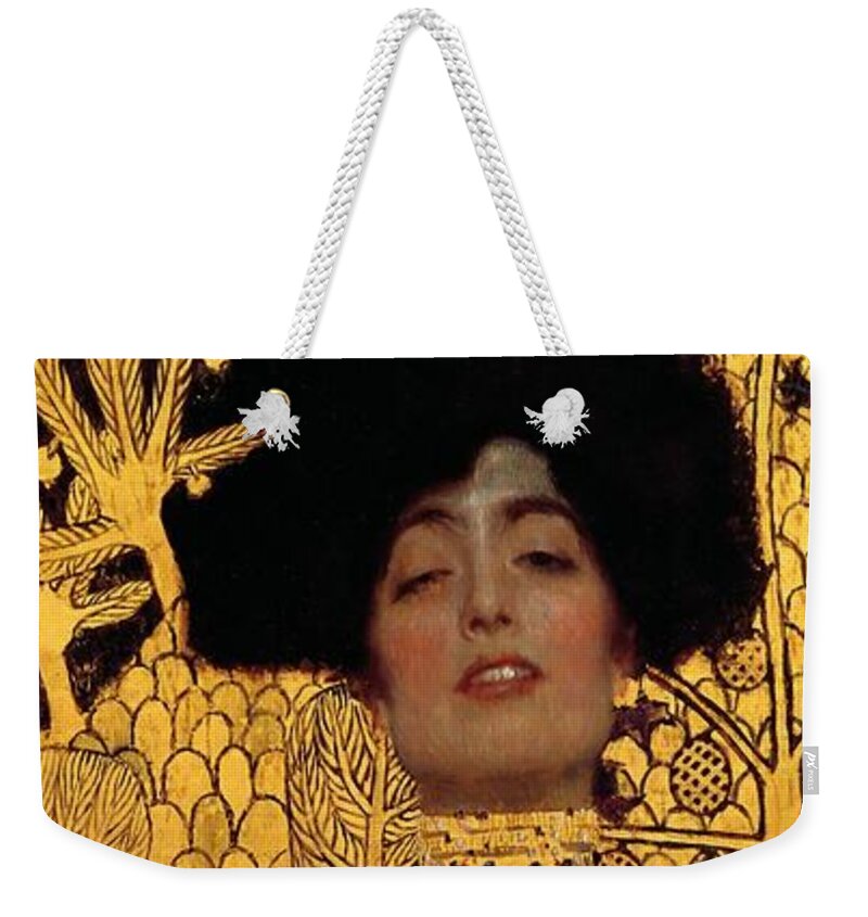 Gustav Klimt Weekender Tote Bag featuring the painting Judith And The Head Of Holofernes by Gustav Klimt