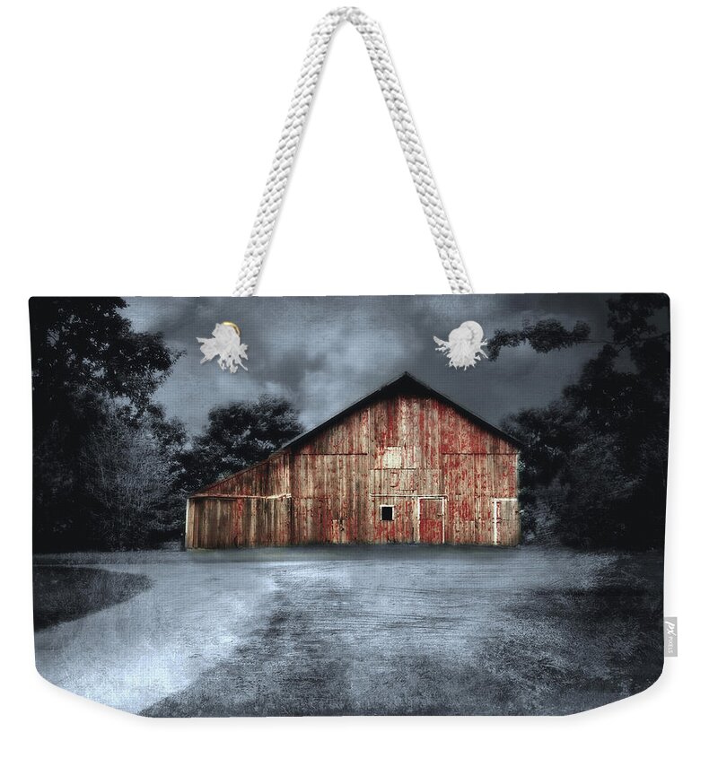 Farm Weekender Tote Bag featuring the photograph Night time Barn by Julie Hamilton