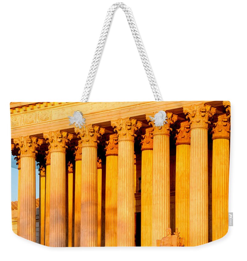 Washington Dc Weekender Tote Bag featuring the photograph Justice for All by Greg Fortier