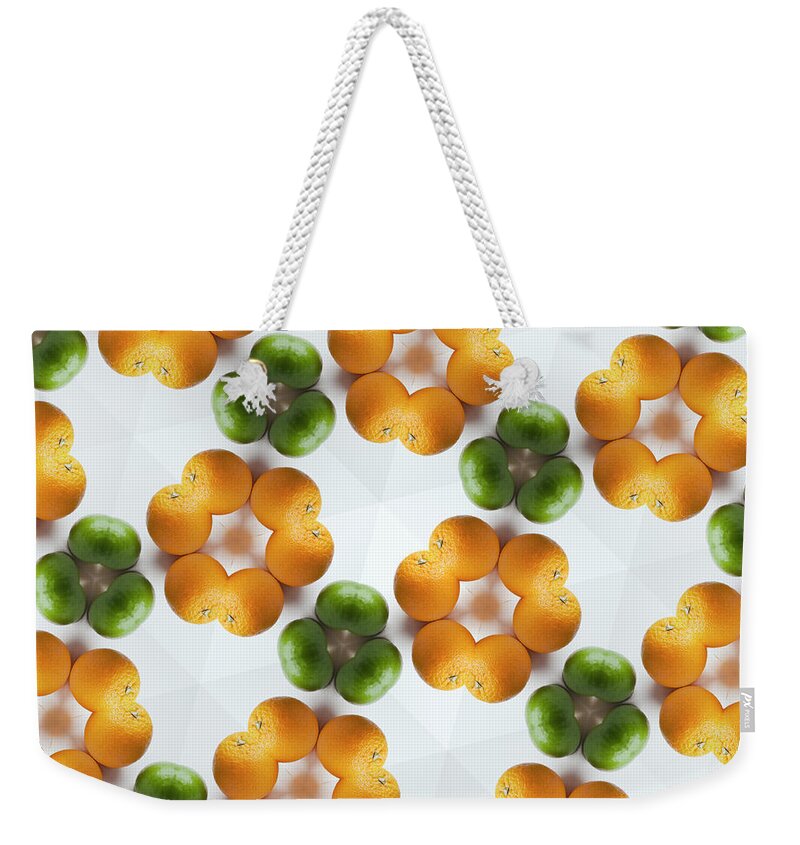 Yellow Weekender Tote Bag featuring the photograph Kaleidoscope Of Grapefruits And Limes by Hiroshi Watanabe