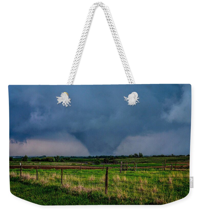 Tornado Weekender Tote Bag featuring the photograph Kansas Wedge Tornado by Marcus Hustedde
