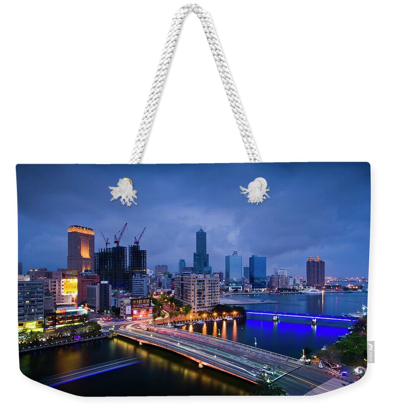 Taiwan Weekender Tote Bag featuring the photograph Kaohsiung Night by Htu