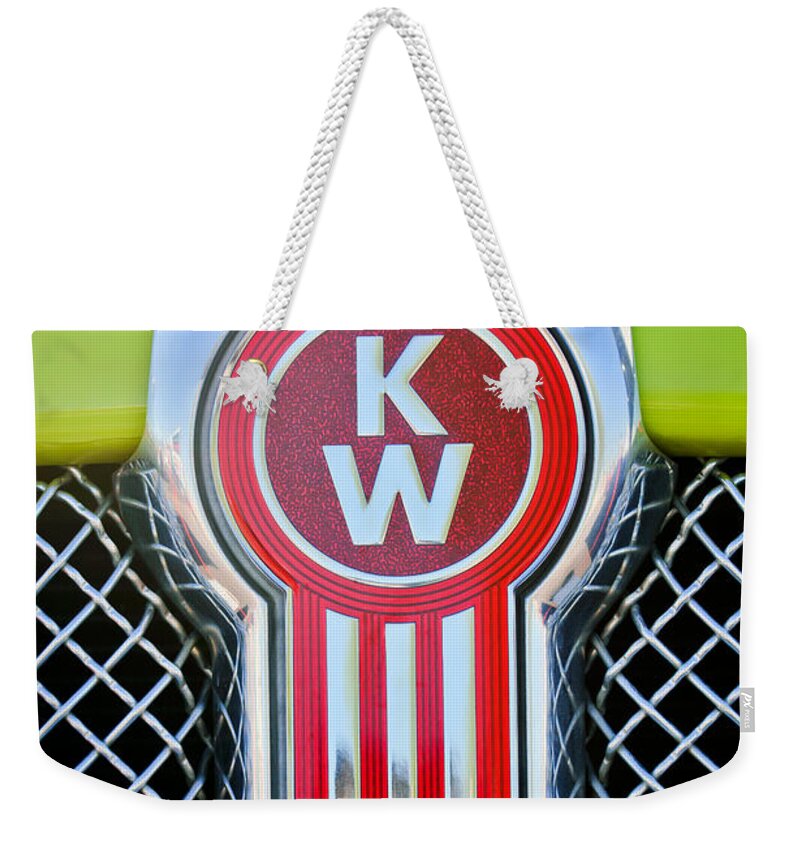 Kenworth Truck Emblem Weekender Tote Bag featuring the photograph Kenworth Truck Emblem -1196c by Jill Reger