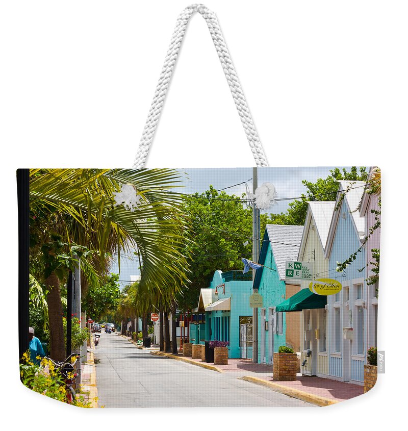 Back Street Weekender Tote Bag featuring the photograph Key West Back Street by Ed Gleichman
