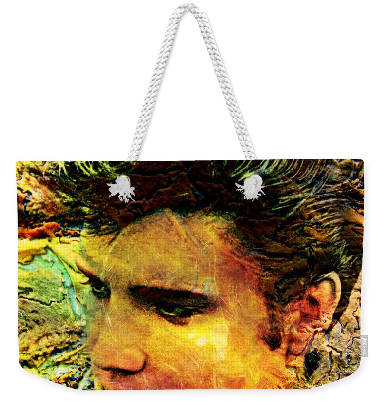 Elvis Presley Weekender Tote Bag featuring the painting King Elvis by Ally White
