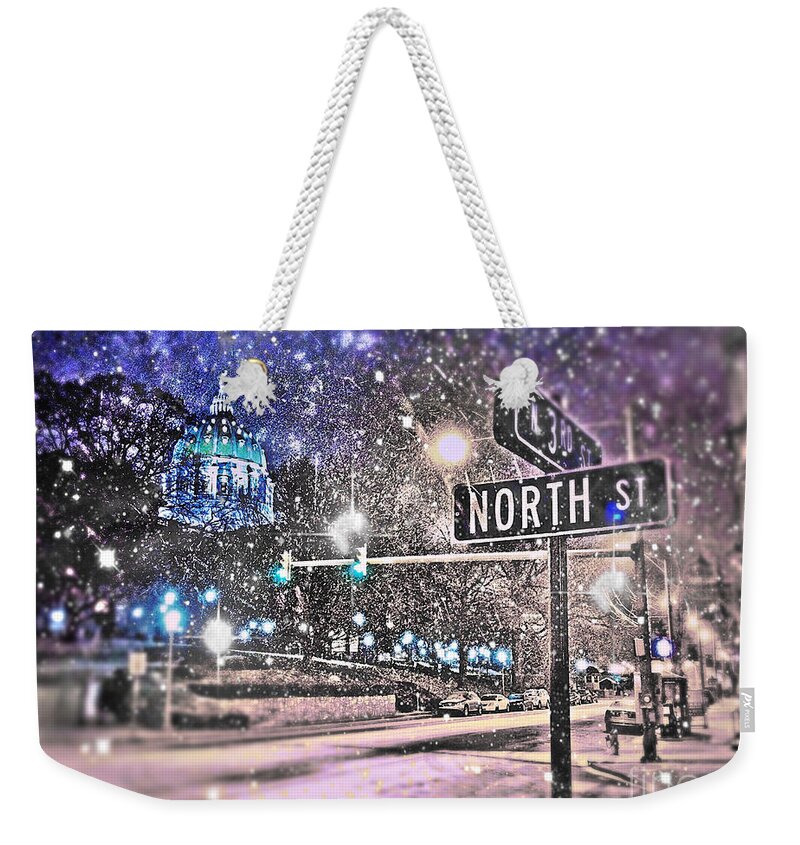Snow Weekender Tote Bag featuring the digital art KINGDOMS OF HEAVEN AND EARTH - Natural by Kevyn Bashore