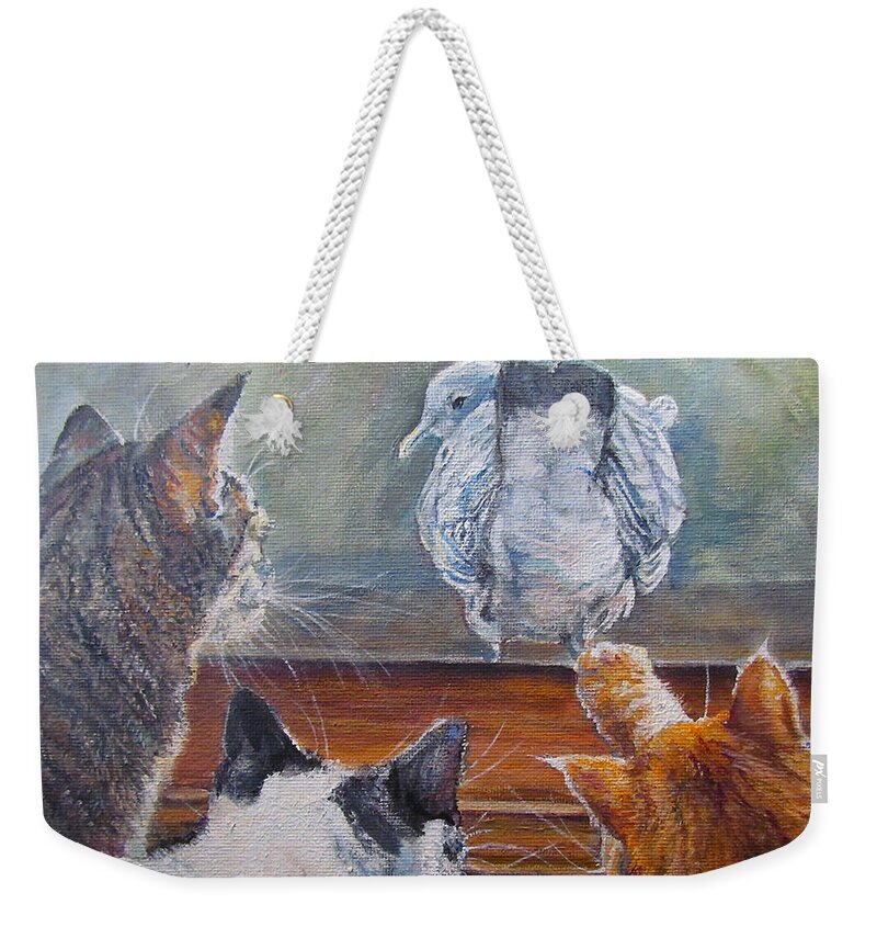 Nature Weekender Tote Bag featuring the painting Kiss My Assssssss by Donna Tucker