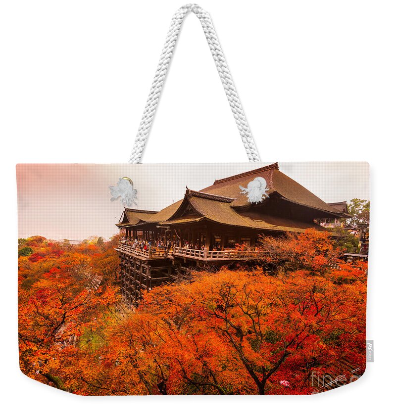 Japan Weekender Tote Bag featuring the photograph Kiyomizu-dera Temple in Kyoto - Japan by Luciano Mortula
