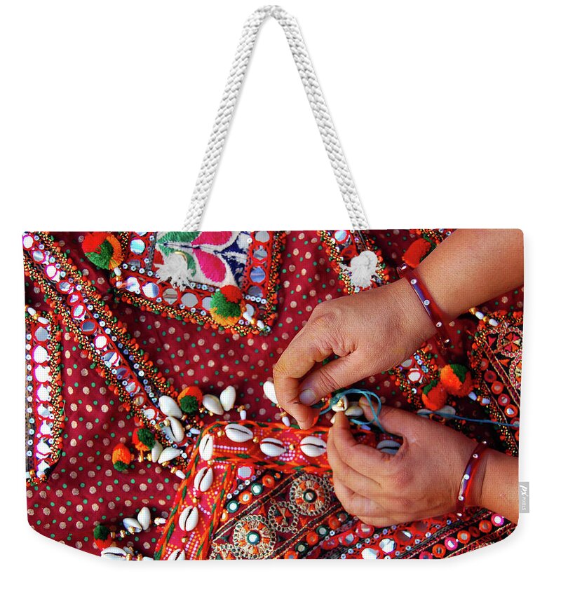 Working Weekender Tote Bag featuring the photograph Kutcchi Chaniya-choli For Navratri by Anand Purohit