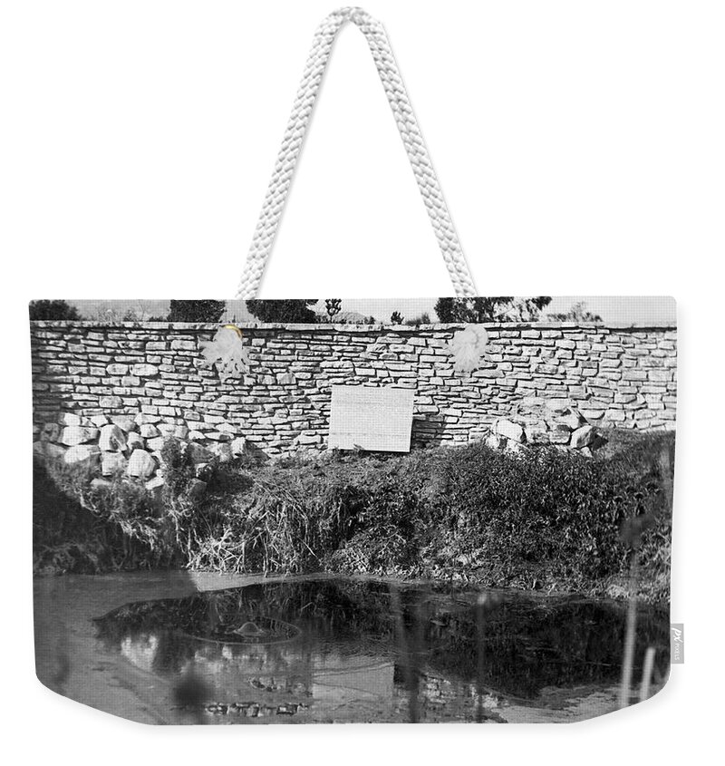 1930s Weekender Tote Bag featuring the photograph La Brea Tar Pits by Underwood Archives