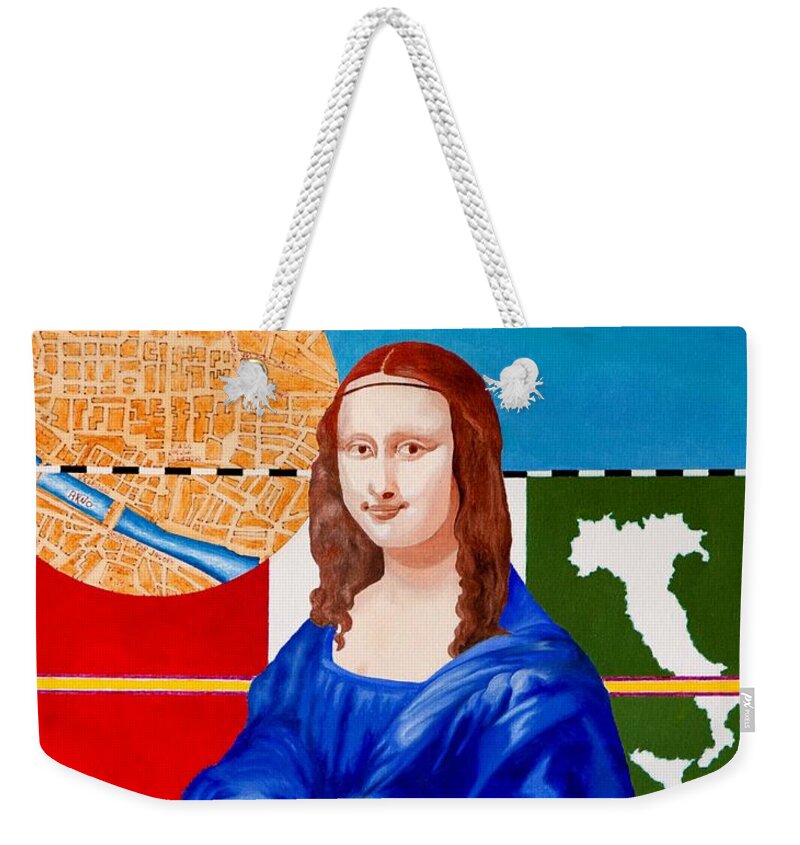 Portrait Weekender Tote Bag featuring the painting La Giocondo by Thomas Gronowski