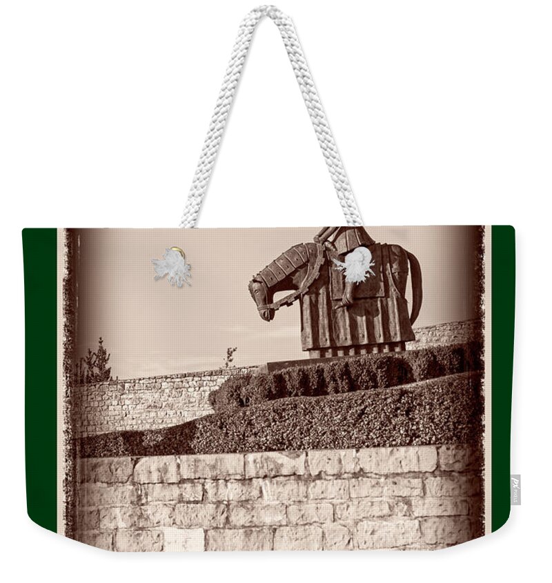 Italian Weekender Tote Bag featuring the photograph La Pace Sulla Terra with St Franics by Prints of Italy