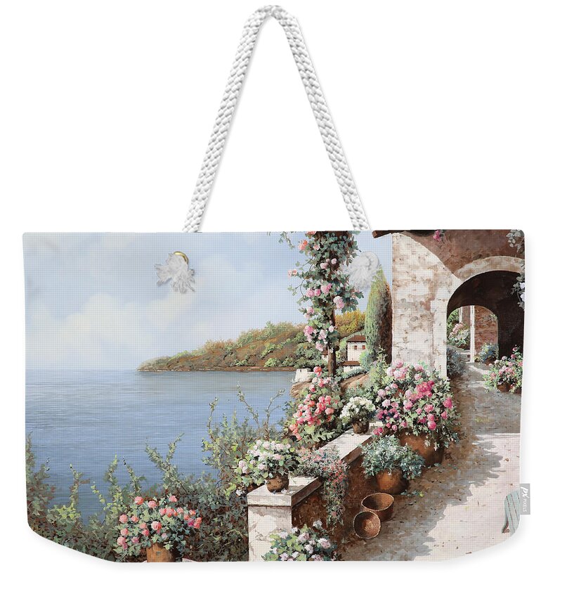 Coastal Weekender Tote Bag featuring the painting La Terrazza by Guido Borelli