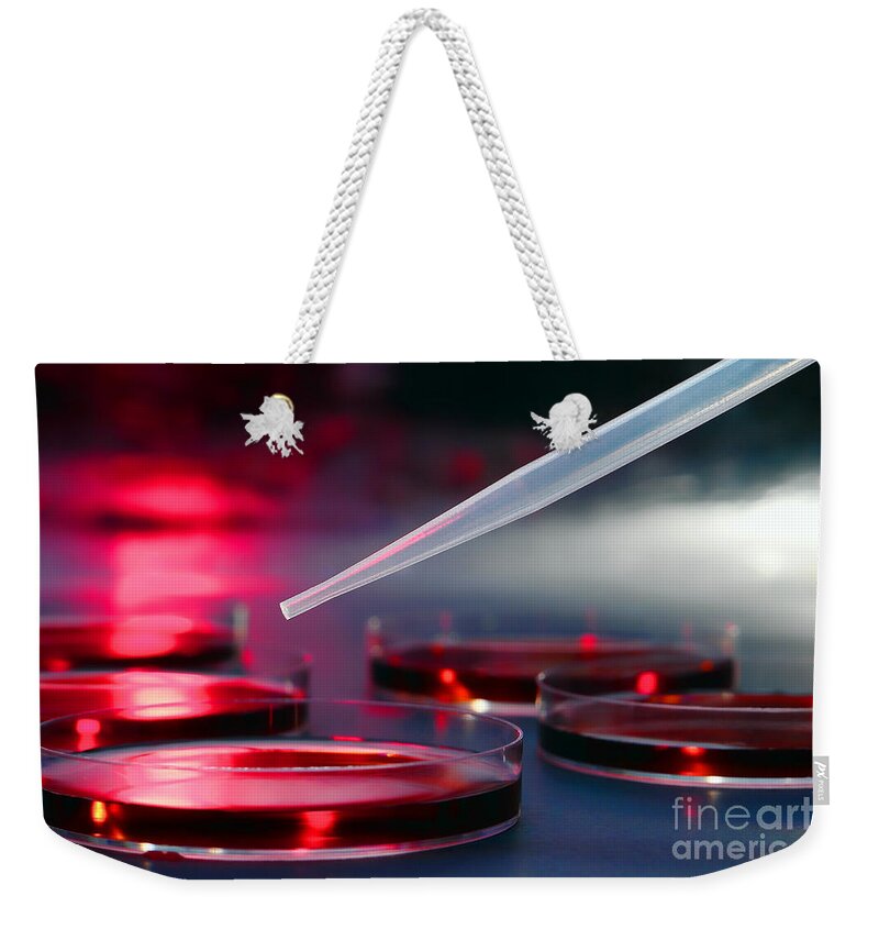 Lab Weekender Tote Bag featuring the photograph Laboratory Experiment in Science Research Lab by Science Research Lab