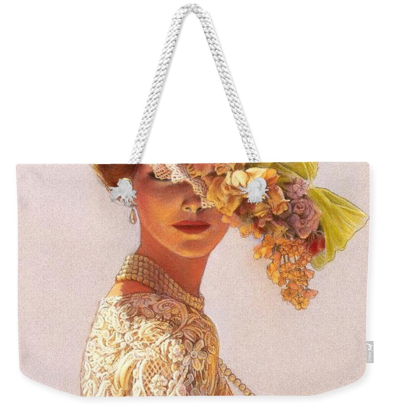 Portrait Weekender Tote Bag featuring the painting Lady Victoria Victorian Elegance by Sue Halstenberg