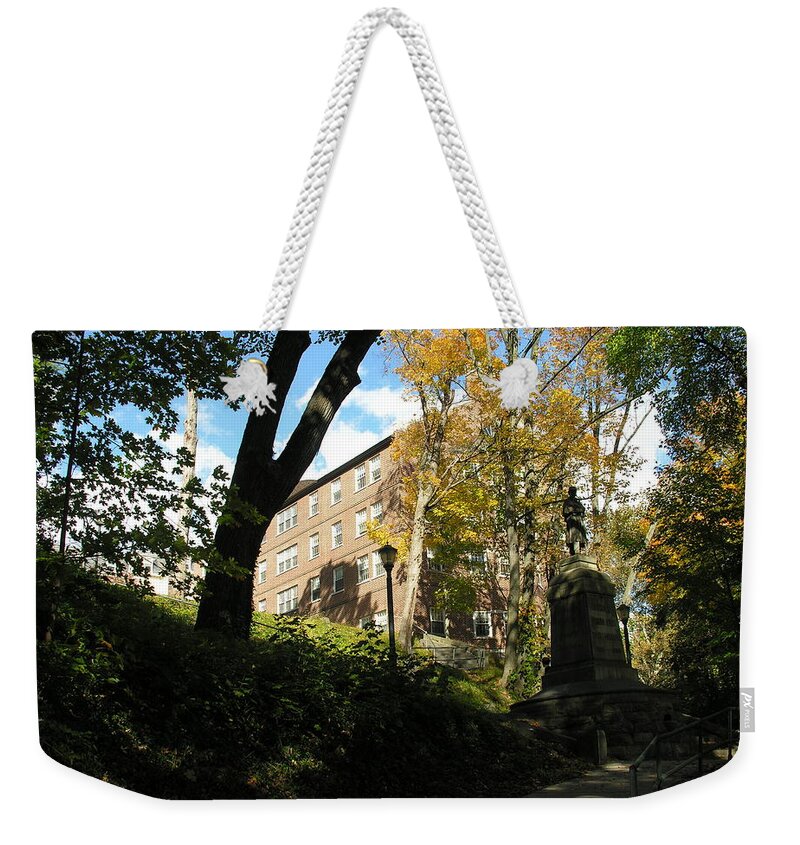 Lafayette College Weekender Tote Bag featuring the photograph Lafayette College Easton - Town Meets Gown by Jacqueline M Lewis