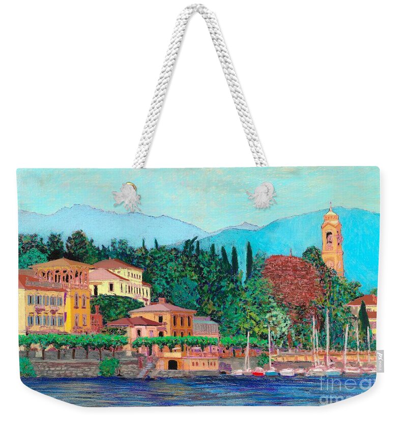 Landscape Weekender Tote Bag featuring the painting Lake Como by Allan P Friedlander