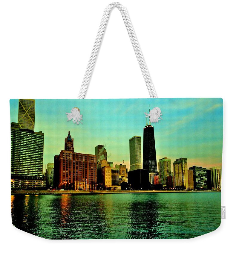 Chicago Weekender Tote Bag featuring the photograph Lake Shore by Benjamin Yeager