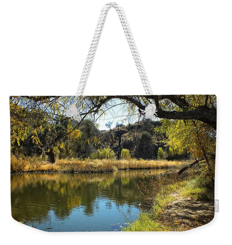 Marsh Weekender Tote Bag featuring the photograph Lake View by Lucinda Walter