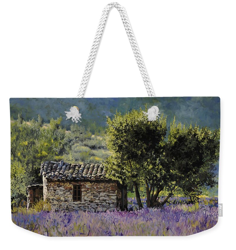 Lavender Weekender Tote Bag featuring the painting Lala Vanda by Guido Borelli