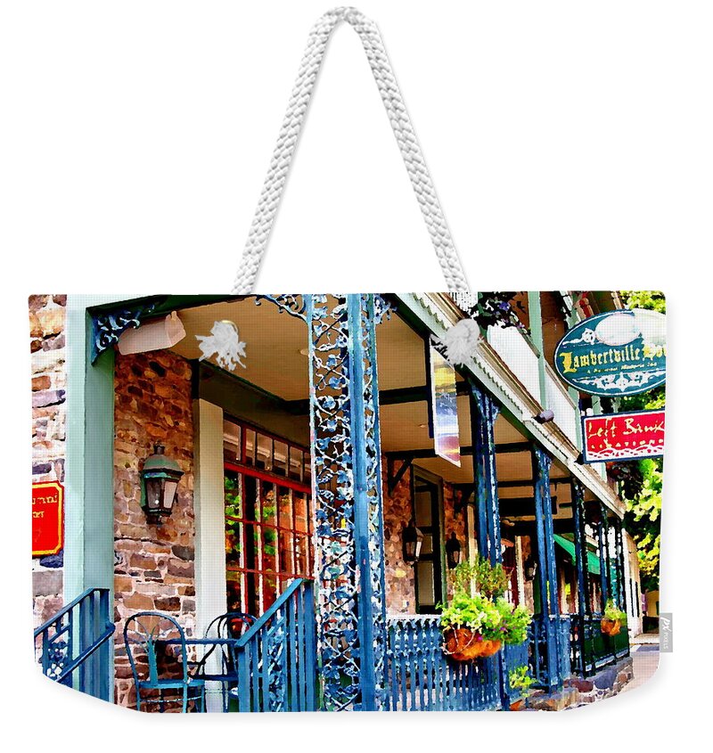 Lambertville Nj Weekender Tote Bag featuring the photograph Lambertville House - Color by Jacqueline M Lewis