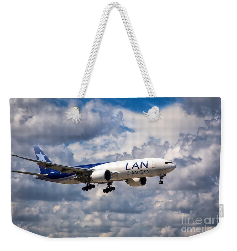 Lan Cargo Weekender Tote Bag featuring the photograph Lan Cargo Boeing 777 by Rene Triay FineArt Photos