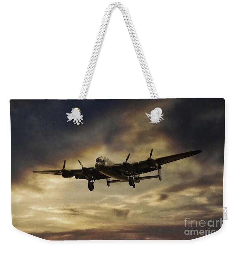 Lancaster Bomber Weekender Tote Bag featuring the digital art Lancaster Spirit by Airpower Art