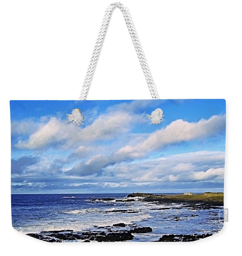 Sea Weekender Tote Bag featuring the photograph Land Sea and Sky by Nina Ficur Feenan