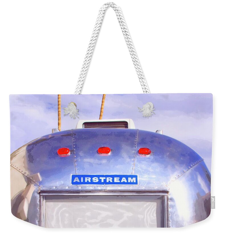 Airstream Weekender Tote Bag featuring the photograph LAND YACHT PLEASURE Palm Springs CA by William Dey