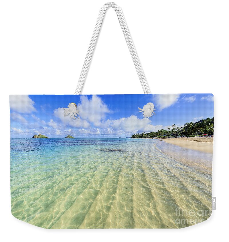 Lanikai Beach Weekender Tote Bag featuring the photograph Lanikai Beach Mid Day Ripples in the Sand by Aloha Art