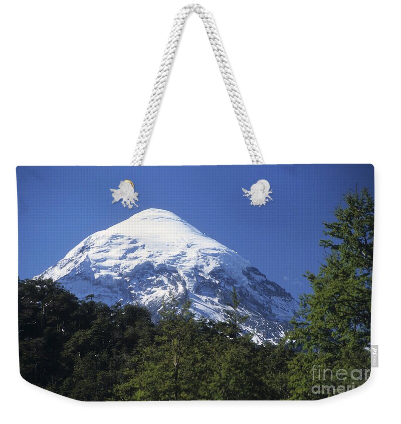 Argentina Weekender Tote Bag featuring the photograph Lanin volcano by James Brunker