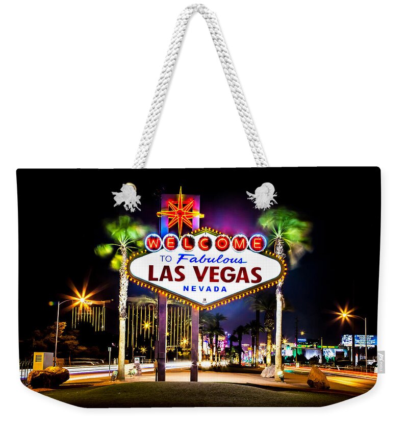 Las Vegas Weekender Tote Bag featuring the photograph Las Vegas Sign by Az Jackson