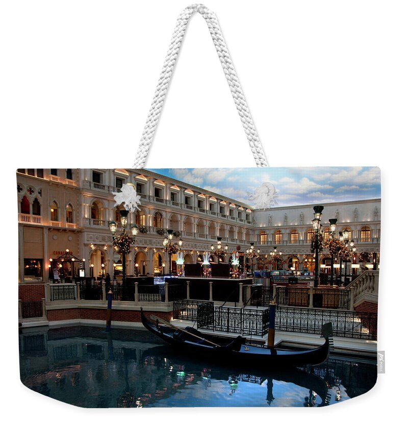 Artificial Weekender Tote Bag featuring the photograph Las Vegas Venitian Hotel Interior by Mitch Diamond