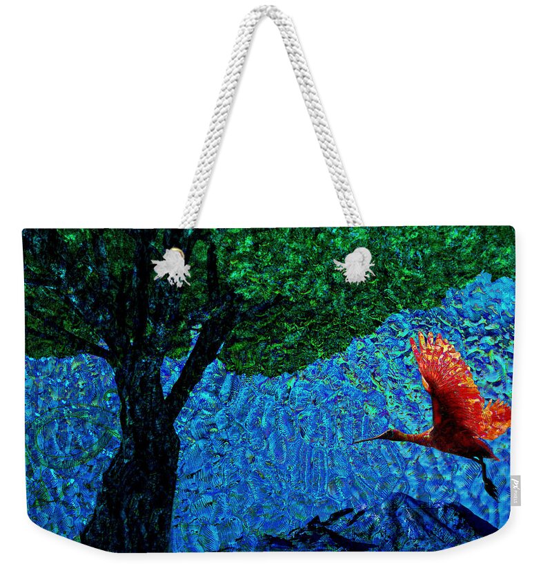 Nature Weekender Tote Bag featuring the painting Last Flight by Ally White
