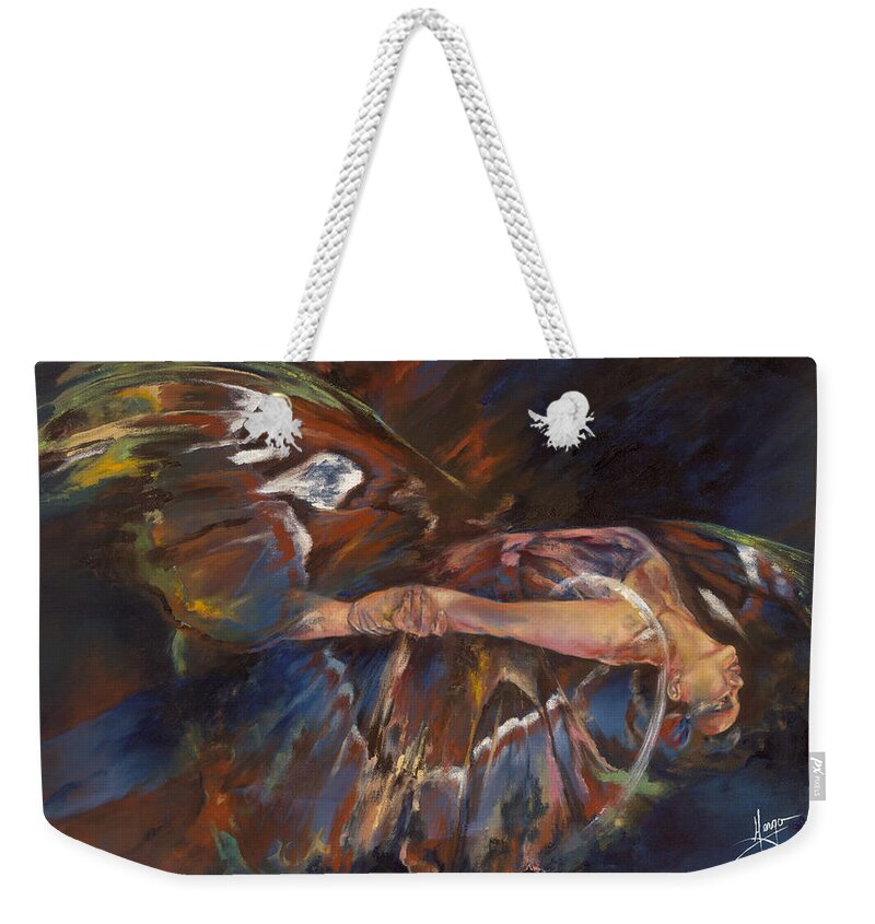 Butterfly Weekender Tote Bag featuring the painting Last Flight by Karina Llergo