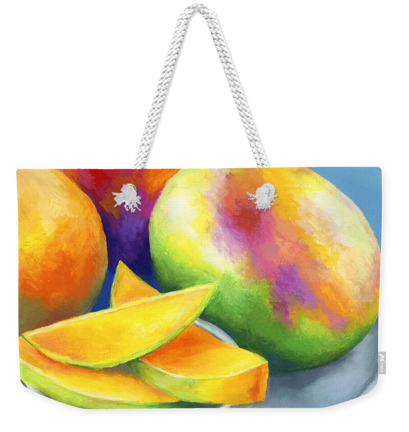 Fruit Weekender Tote Bag featuring the painting Last Mango in Paris by Stephen Anderson