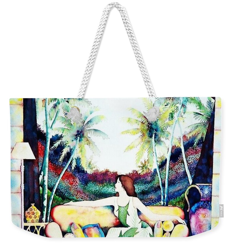 Exotic Weekender Tote Bag featuring the painting Laura by Frances Ku