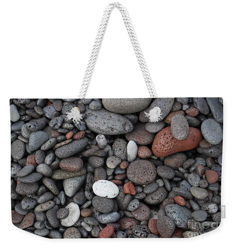 Lava Weekender Tote Bag featuring the photograph Lava Beach Rocks by Jani Freimann