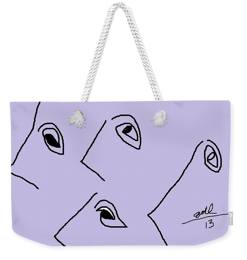 Lavender Weekender Tote Bag featuring the painting Lavender Profiles by Anita Dale Livaditis