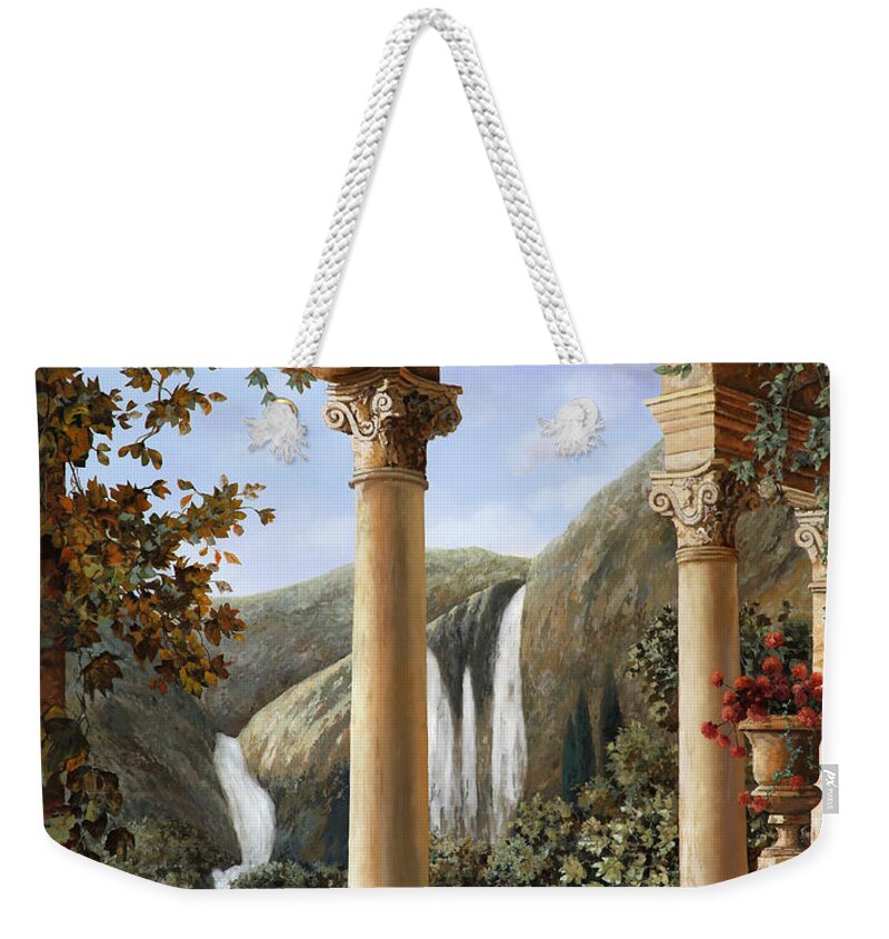 Water Fall Weekender Tote Bag featuring the painting Le Cascate by Guido Borelli