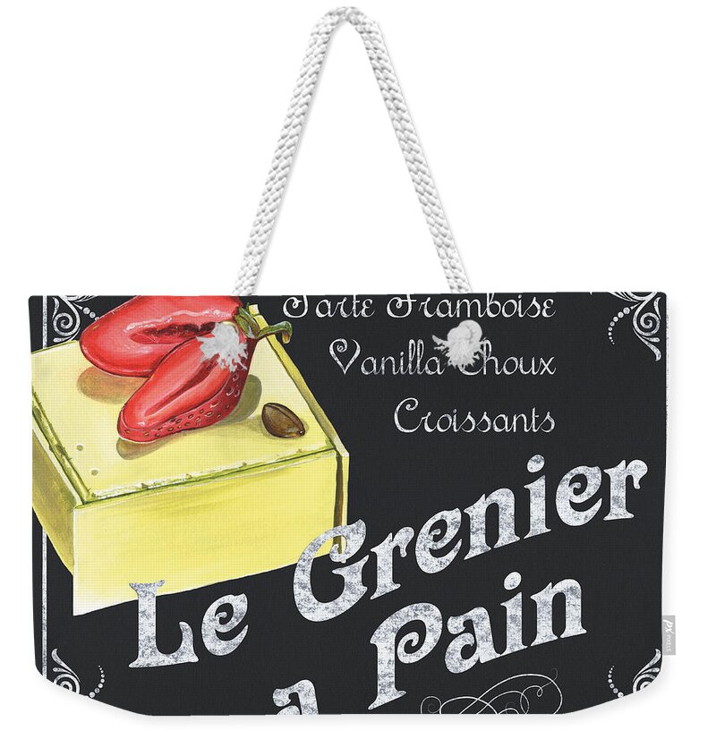 Pastry Weekender Tote Bag featuring the painting Le Grenier a Pain by Debbie DeWitt