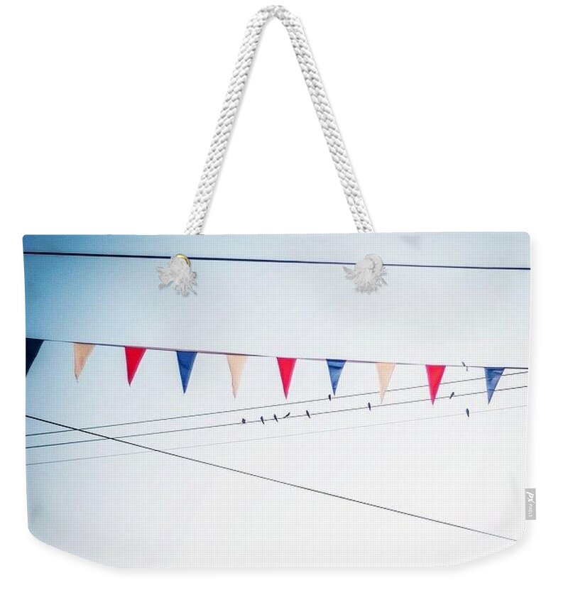 Blue Weekender Tote Bag featuring the photograph Leading Lines by Aleck Cartwright