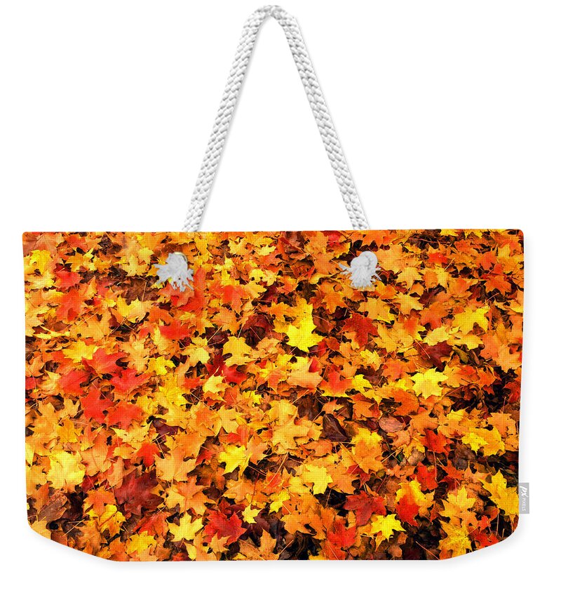 Leaves Weekender Tote Bag featuring the photograph Leaf Blanket by Paul W Faust - Impressions of Light