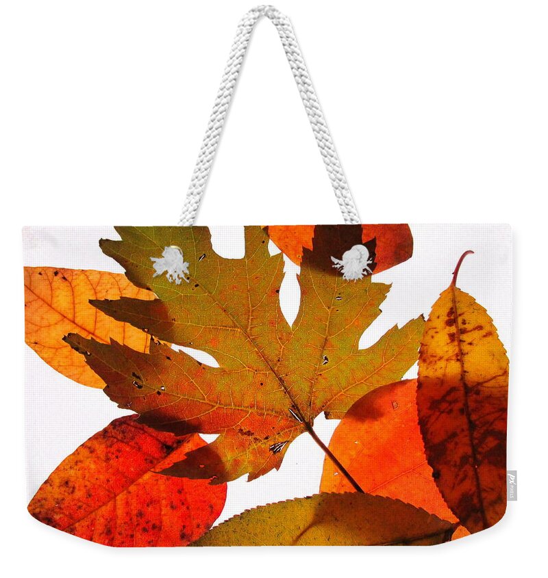 Leaf Weekender Tote Bag featuring the photograph Leaves by Catherine Howley